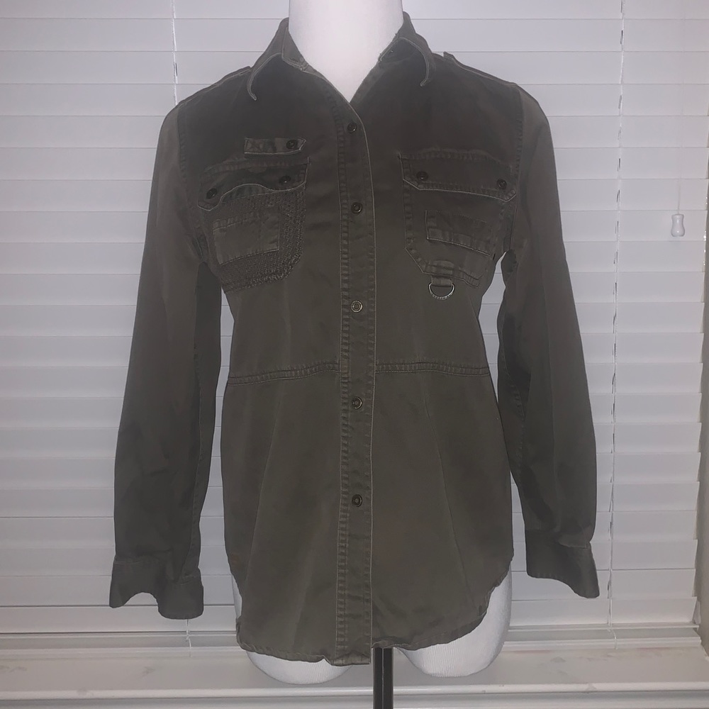 Lauren-RL Army Button Up Shirt